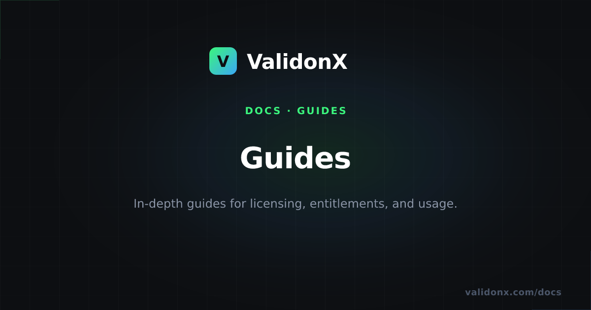 Entitlements & Usage Metering | ValidonX Docs